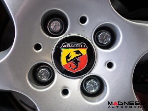 Center Wheel Caps - Black w/ ABARTH Crest - Set of 4 - 60mm